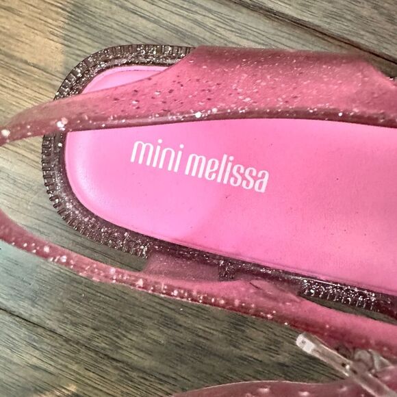 Girl’s Mini Melissa Pink Jelly Shoes Size 2 - Picture 3 of 5